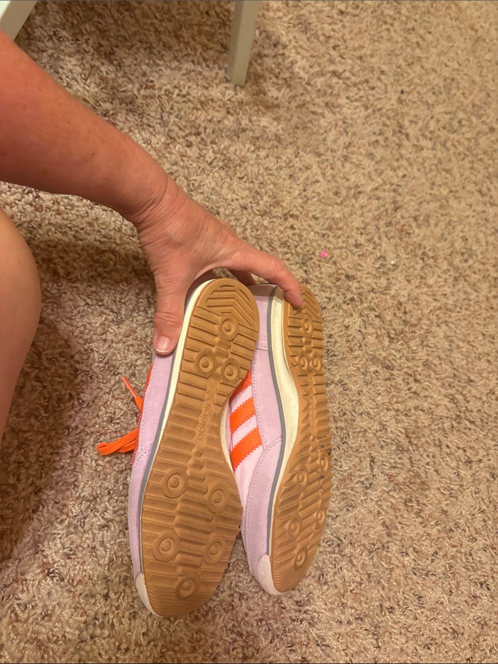 adidas Women's Lavender and Orange Gazelle Sneakers - Picture 5 of 6